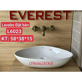Mua Lavabo sứ đặt bàn men nano tuyết KT 58*38*15