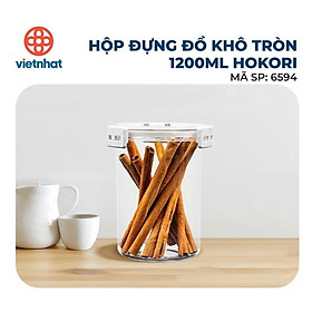 Mua Hộp đồ khô tròn 1200ml Hokori 6594  Hộp nhựa đựng thực phẩm khô  hộp đựng sữa  hộp nhựa nắp đậy kín