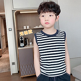 Thời trang bé trai_áo thun ngắn tay cổ tròn sọc ngang 2 mẫu bé trai bé gái Xiliba cho bé 1-8 tuổi (10-38kg)