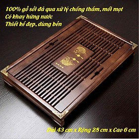 Khay Trà Tre Có Ngăn Đựng Nước - Khay trà 02 tầng,, kiểu dáng đẹp, dùng bền