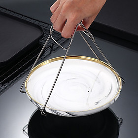 Mua Kẹp Gắp Bát Đĩa  Đồ Nóng Trong Nồi Bằng Inox - Dạng Kẹp Tặng Kèm Đôi Lót Tay Cách Nhiệt Silicon