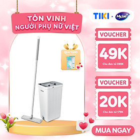Mua Bộ cây lau nhà tự vắt thông minh 3 thanh vắt sợi microfiber