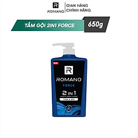 Tắm gội 2 trong 1 Romano Force mạnh mẽ tự tin phiên bản Deluxe nhanh chóng tiện dụng 650gr