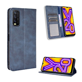Bao da dành cho Vivo Y20 Flip Wallet Leather dạng ví đa năng siêu bền siêu êm