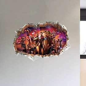 Decal 3D Avengers EndGame Biệt Đội Báo Thù - Tranh Dán Tường Siêu Anh Hùng Marvel