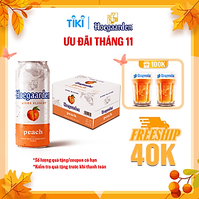 Thùng 12 Lon Bia Hoegaarden Peach - Bia Bỉ Vị Đào(500ml/Lon)