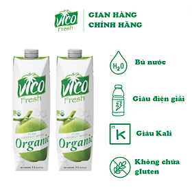 Nước Dừa ACP Vico Fresh Hương Vị Organic - Combo 2 Hộp Nước Dừa 1L