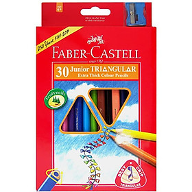 Faber-Castell-11653830-Chì Màu Junior Triangular - 30 Màu Dài + Chuốt