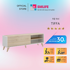 Kệ tivi gỗ hiện đại SMLIFE Tiffa  | Gỗ MDF dày 17mm chống ẩm | D140xR40xC50cm