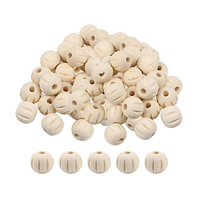 100Pcs Watermelon Wooden Beads Unfinished Round Wood Beads Loose Spacer 0.8in Unpainted for Jewelry Making Crafts Findings Supplies Pendants
