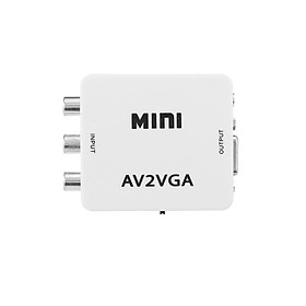 Bộ chuyển đổi AV sang VGA 1080P HD Mini VGA Converter Bộ chuyển đổi video ABS Shell cho STB / Máy tính (Trắng) 