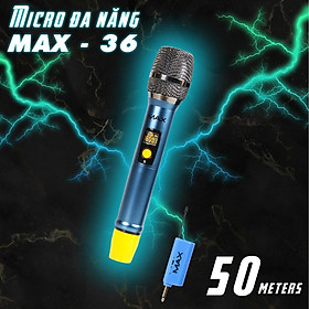 Mua Micro không dây đa năng karaoke Max 56 Nâng cấp từ Max 39 Hút âm tốt chốg hú hiệu quả Sạc pin ngay trên mic Led màn hình