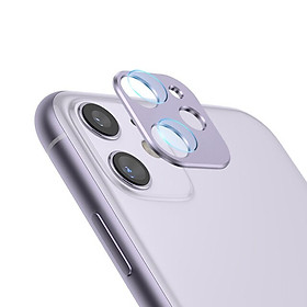 Tím - Bộ miếng dán kính cường lực & khung viền bảo vệ Camera cho iPhone 11 (6.1 inch) hiệu Totu (độ cứng 9H, chống trầy, chống chụi & vân tay, bảo vệ toàn diện) - Hàng nhập khẩu