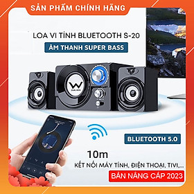 Hình ảnh Loa Nghe Nhạc Loa Vi Tính Buetooth DUAL BASS SADA S-20 Có Đèn LED, Tương Thích Máy Tính Laptop PC Tivi Điện Thoại Nghe Nhạc Cực Đã