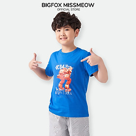 Áo thun bé trai BIGFOX - MISS MEOW size đại, áo cho bé chất cotton phong cách Âu Mỹ in robot  11 – 37 kg QATE