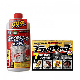 Combo Nước tẩy vệ sinh lồng máy giặt Rocket + Thuốc viên diệt gián nội địa Nhật Bản