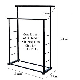Mua Giá/ sào phơi đồ có thanh chắn bên hông - Chịu lực 150kg - Giá tại xưởng
