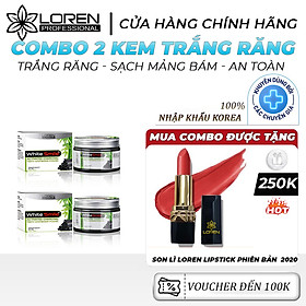 Combo 2 Bột đánh trắng răng Than Hoạt Tính Loren White Smile giúp làm