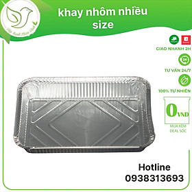 Mua 10 khay nhôm  khay bạc nướng kèm nắp nhiều size dùng đựng thực phẩm  hải sản  thịt ốc tiện lợi - Bếp xanh thiên bình