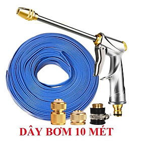 Mua Bộ dây vòi xịt nước rửa xe  tưới cây . tăng áp 3 lần  loại 7m  10m 206701-2 đầu đồng  cút đồng+ tặng túi đựng bút TL