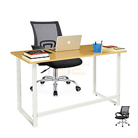 Bộ Bàn Oak-F Trắng Và Ghế Đen IBIE IB517