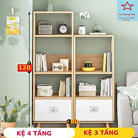 Mua Tủ Kệ Sách Trang Trí  Gỗ CN Phong Cách Bắc Âu Hiện Đại có 3 loại 3 tầng 4 tầng 5 tầng