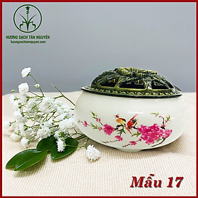 Mua Lư trầm xông nụ gốm sứ - Mẫu trắng họa tiết - LXGT