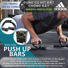 Dụng Cụ Hít Đất, Chống Đẩy Chính Hãng ADIDAS ADAC-12231 Push Up Bars (1 Cặp) - Chịu tải đến 150Kg