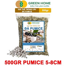 Đá Pumice Greenhome, Bao 500gr, Đất Trồng Sen Đá, Giá Thể Trồng Cây, Lót Chậu, Nhiều Khoáng Chất, Thoát Nước Tốt