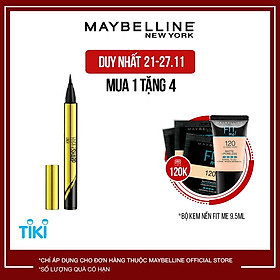 Bút Kẻ Mắt Nước Siêu Sắc Mảnh Không Lem Không Trôi Maybelline New York HyperSharp Liner Đen 0.5g