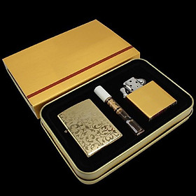 Mua Bộ bật lửa điện Z1 kèm tẩu lọc màu vàng và ruột bật lửa xăng