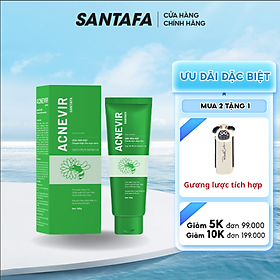 Sữa rửa mặt Acnevir Santafa - Giúp làm sạch bụi bẩn trên da,Làm giảm và ngăn ngừa mụn quay trở lại - Tuyp 50g/100g