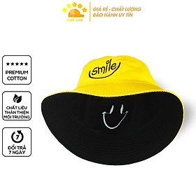 Mũ Bucket Nón Bucket Tai Bèo Nam Nữ 2 Mặt Smile Vải Kaki Unisex