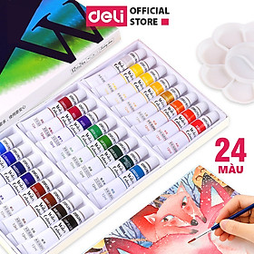 Hình ảnh Review Màu Nước Dạng Tuýp Deli - 12 Màu/18 Màu/24 Màu - 73850 / 73851 / 73852