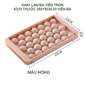 Mua Khay làm đá viên tròn 33 vị trí kích thước lớn 25x15cm