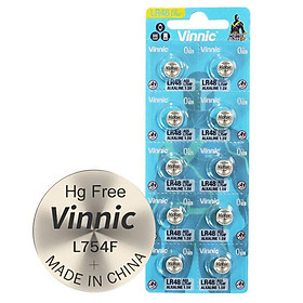 Vỉ 10 viên Pin đồng hồ VINNIC AG5 / LR754 / LR750 / 393 / SR754SW Chính Hãng