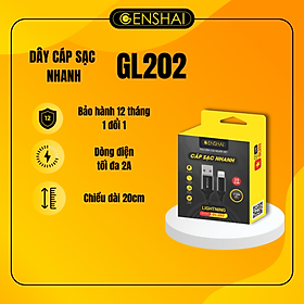 Mua Cáp sạc L 20cm hàng chính hãng  GENSHAI GL202 | Bảo hành 12 tháng 1 đổi 1 | Made in Việt Nam