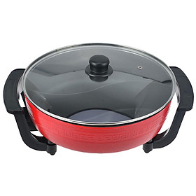 Mua Nồi Lẩu Điện Nướng 4.5L Đa Năng Perfect Gồm 2 Ngăn Chống Dính Nắp Kính Nấu Nhanh Tiết Kiệm Điện Với Nhiều Chức Năng Nấu Nướng Chiên Xào (Màu Đỏ) -Hàng Chính Hãng