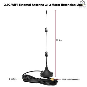 Ăng ten mở rộng 2.4GHz WiFi 7dBi WLAN STB 2m cho bộ định tuyến không dây