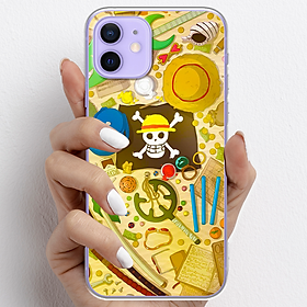 Ốp lưng cho iPhone 12, iPhone 12 Mini nhựa TPU mẫu One Piece cờ đen