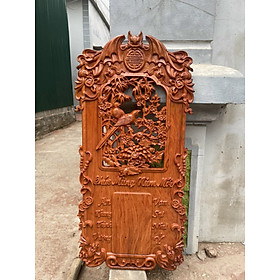 Mua Đốc lịch treo tường chạm khắc đôi uyên ương bằng gỗ hương đá kt 40×80×3cm