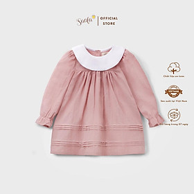 Đầm/ Váy Bé Gái Xếp Ly Chất Cotton Cao Cấp Phong Cách Tiểu Thư - GITA DRESS - DRC003 - SAOLACLOTHING - Hồng