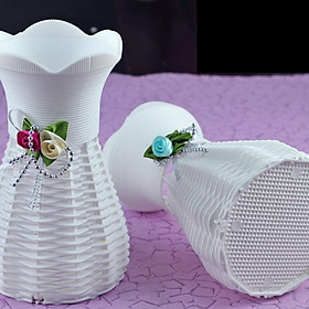 Giỏ hoa tròn Handmade giả mây trang trí