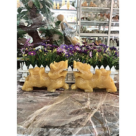 Mua Cặp Tỳ Hưu phong thủy đá ngọc hoàng long - Dài 20 cm