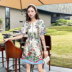 ĐẦM SUÔNG LỤA HỌA TIẾT SIÊU ĐẸP