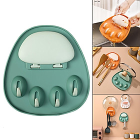 Pot Lid Holder Spoons Tongs Rack for Countertop Home Kitchen Orange