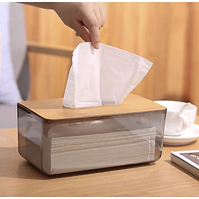 Mua HỘP ĐỰNG GIẤY ĂN MIKA NẮP GỖ TRE