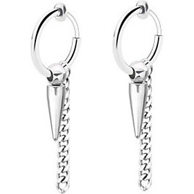 Bông Tai Nam Kiểu KPOP Tòn Ten Loại Kẹp Ko Cần Bấm Lỗ Tai Chất Liệu Thép Titan Ko Rỉ Ko Dị Ứng TT 1867