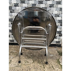 Mua Bàn xếp inox tròn 80cm chân thấp 55cm - Inox