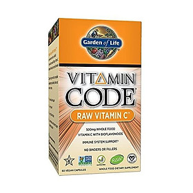 Garden of Life Vitamin C - Vitamin Code Raw C Vitamin Whole Food Supplement, Vegan, 60 Capsules